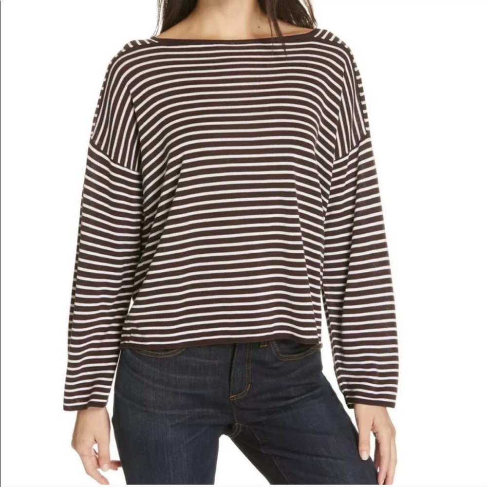 Eileen Fisher Bateau Stripes Sweater.